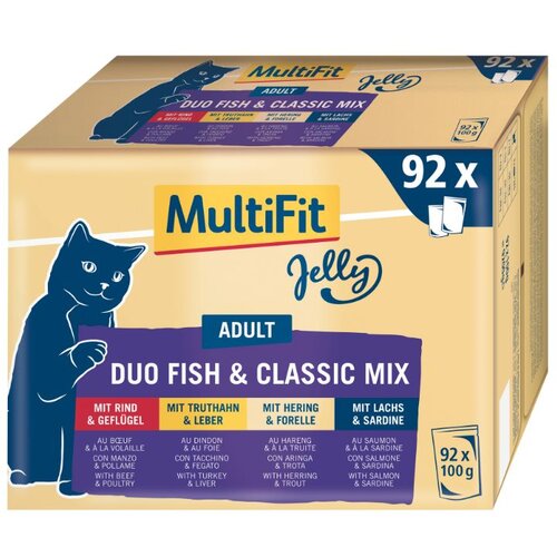 MultiFit Cat Adult Duo riba, classic u želeu Multipack 92x100 g Slike