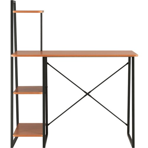 Maison Chic Pisalna miza - pisarniška miza - Računalniška miza s policami črna in rjava 102x50x117 cm, (21785259) Cene