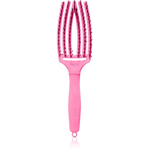 Olivia Garden Fingerbrush Boar & Nylon krtača za lase z najlonskimi in prašičjimi ščetinami Dolce Vita Pink Granita 1 kos Cene