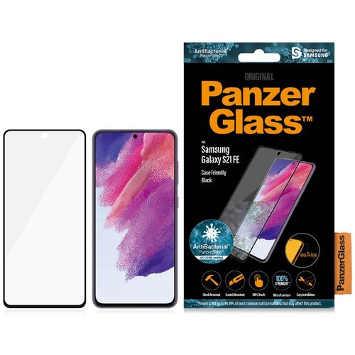 PanzerGlass za&amp;scaron;titno staklo za Samsung Galaxy S21 FE 5G case friendly antibacterial black Slike