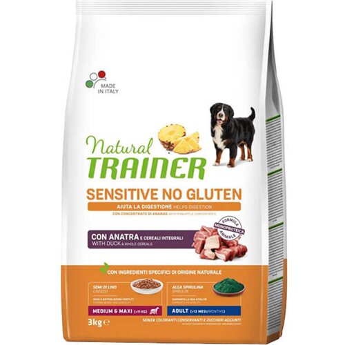 Trainer specialty nutrition sensitive monoproteico no gluten medium & maxi adult with duck and whole cereals - hrana za odrasle pse srednjih i vel Cene