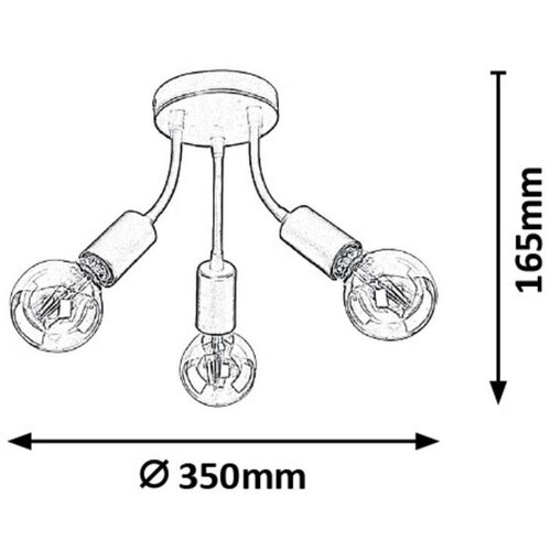 Rabalux almus plafonska lampa E27 3x60W crna Slike