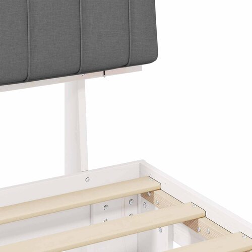  Krevetni okvir s tapiciranim uzglavljem Svjetlosiva 211 x 163 x 93 cm Slike