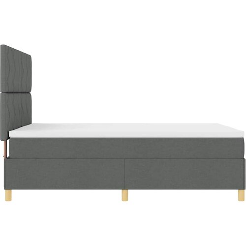  Krevet s opruga kutije Tamno siva 140 x 190 cm tkanina Slike