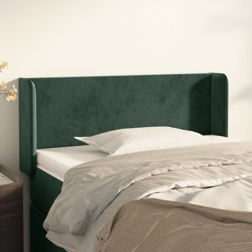 vidaXL Uzglavlje s ušima tamnozeleni 103x16x78/88 cm baršunasti Cijene