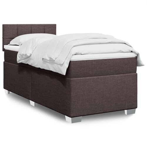  The Living Store Box spring postelja z vzmetnico temno rjava 90x200 cm blago - Box Spring Postelja, (21517353) Slike