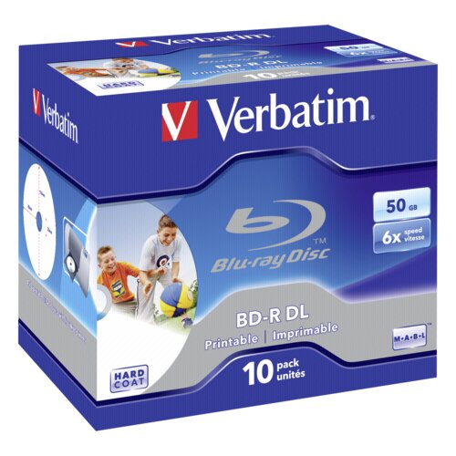 Verbatim 1x10 BD-R Blu-Ray 50GB 6x Speed printable Jewel Case Slike