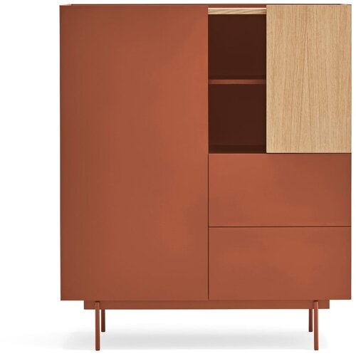 Teulat Ciglasta/u prirodnoj boji visoka komoda u dekoru hrasta 100x45 cm Otto &ndash; Cijene