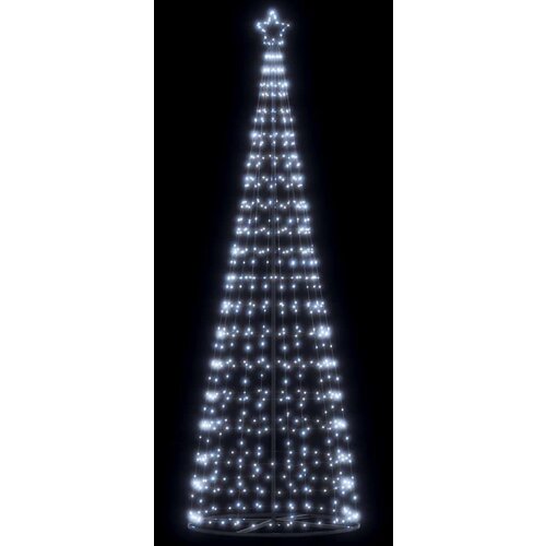 vidaXL Osvetljena novoletna jelka stožec 550 LED hladno bela 304 cm Cene