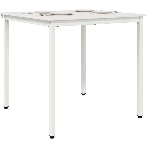  Stol za objedovanje Bijelo 80 x 80 x 75 cm Čvrsto borovo drvo Slike