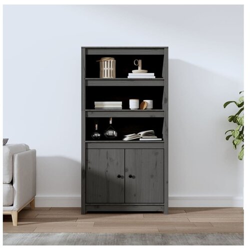  Visoka komoda siva 80 x 35 x 154 cm od masivne borovine Cene