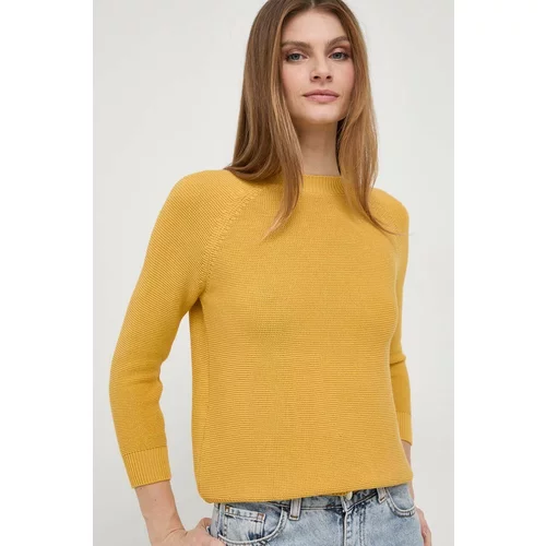 Weekend Max Mara Bombažen pulover rumena barva