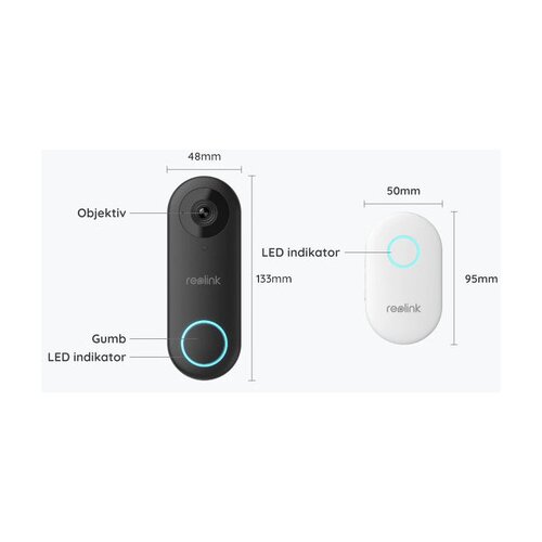 Reolink doorbell D340P pametni video zvonec, 2K+, poe, nočno snemanje, zaznavanje gibanja, aplikacija, dvosmerna komunikacija, vodoodpornost, (21158671) Slike