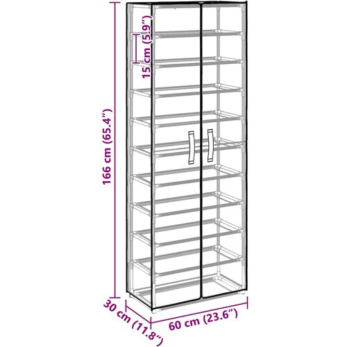  za cipele od tkanine crni 60 x 30 x 166 cm Slike