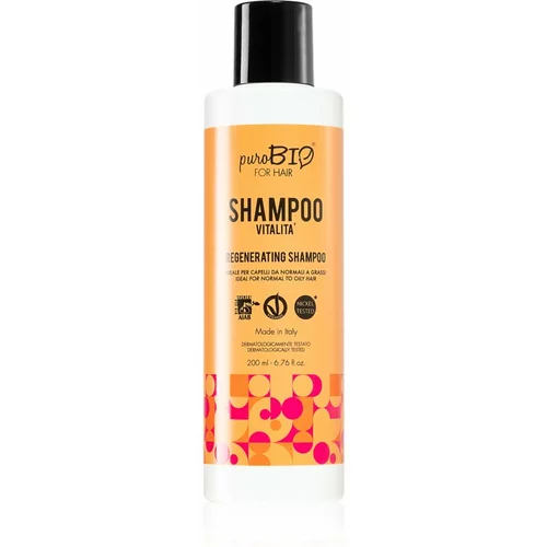 puroBIO cosmetics Vitalita regenerirajući šampon za umornu kosu bez sjaja 200 ml