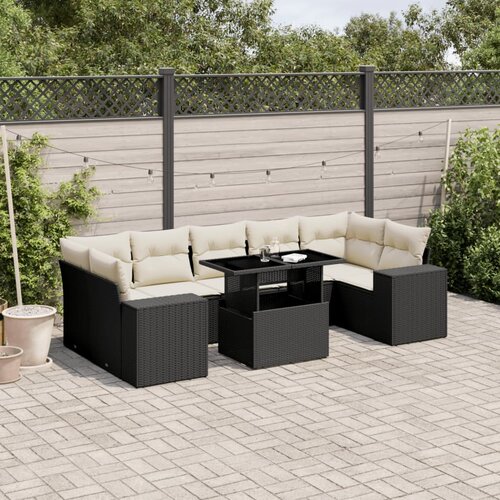  8-dijelni set vrtnih sofa od poliratana s jastucima crni Crna 100 x 55 x 73 cm Cene
