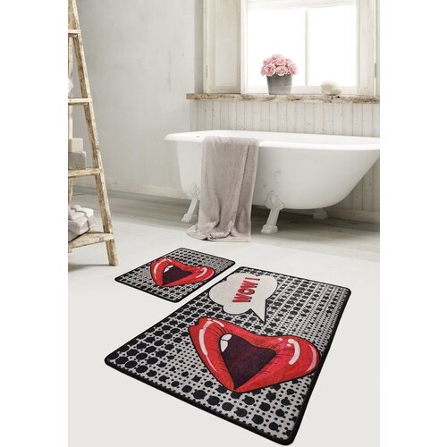  Kiss multicolor bathmat set (2 pieces) Cene