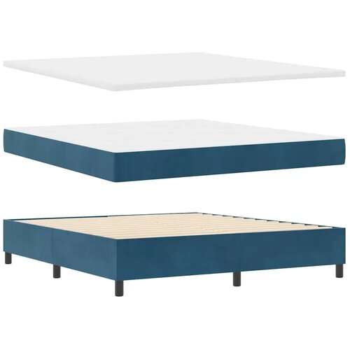 Box spring krevet s madracem Plava 180 x 200 cm Bar&amp;scaron;un - Tamno plava 180 x 200 cm Kristal s dugmadima Slike