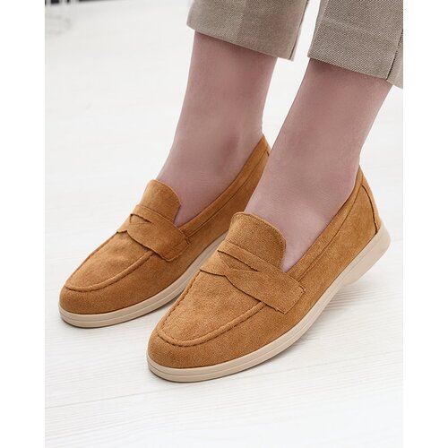 Resti Women's eco-suede moccasins in camel color Daffer- Footwear Cene