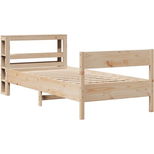 vidaXL Posteljni okvir z vzglavjem bel 75x190 cm trdna borovina, (21304286) Cene