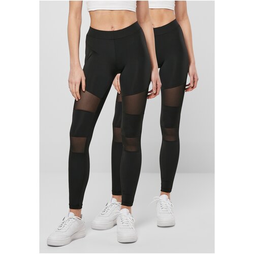 Urban Classics Women&amp;#039;s Tech Mesh Leggings 2-Pack Black+Black Slike