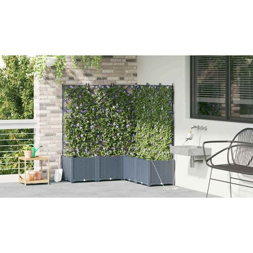  Vrtna saksija 5 pcs Svijetlo siva 120 x 120 x 142 cm Plastika Slike