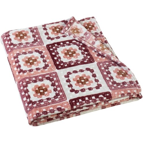 Catherine Lansfield Ružičasta deka od mikropliša 130x170 cm Crochet Print – Cijene