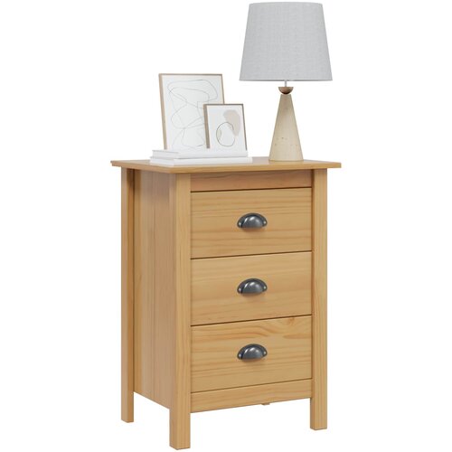  Noćni ormar s ladicama HILL Medeno smeđa 46 x 35 x 65 cm Slike