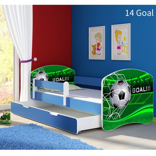 ACMA Dječji krevet s motivom, bočna plava + ladica 140x70 cm - 14 Goal Cijene