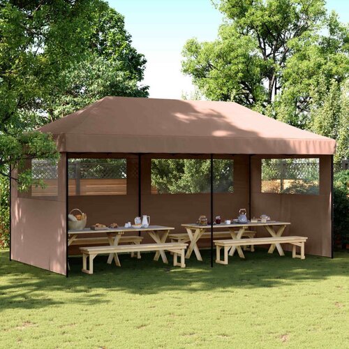 Šator za svadbe - &scaron;ator za zabave Smeđa 292 x 580 x 315 cm Oxford tkanina - Smeđa s dvije bočne zidove Da Cijene