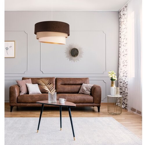  Duolla - Luster na kablu DEVON 1xE27/40W/230V, prečnik 45 cm, braon/bež Slike