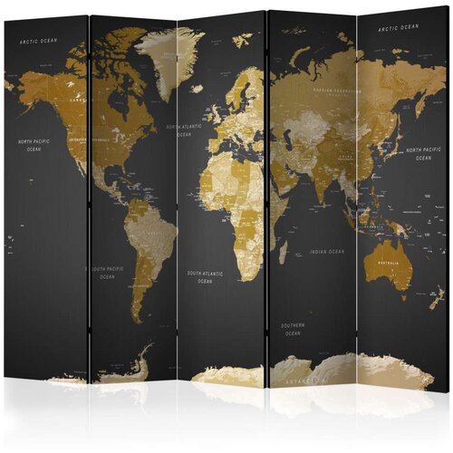  Paravan u 5 dijelova - Room divider - World map on dark background 225x172 Slike