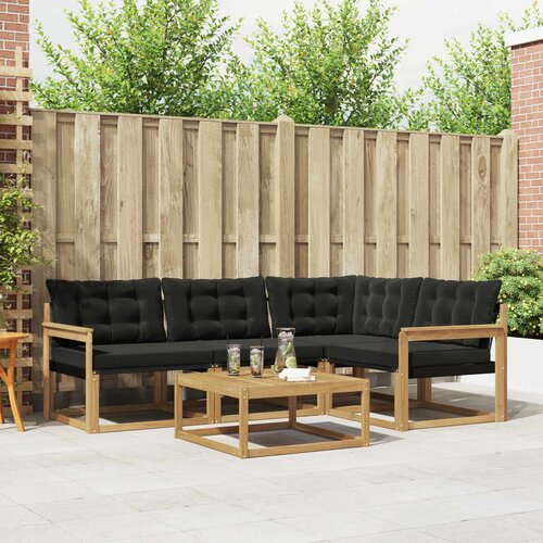  Set vanjskih sofa 5 kom. Bijela i crna Cene