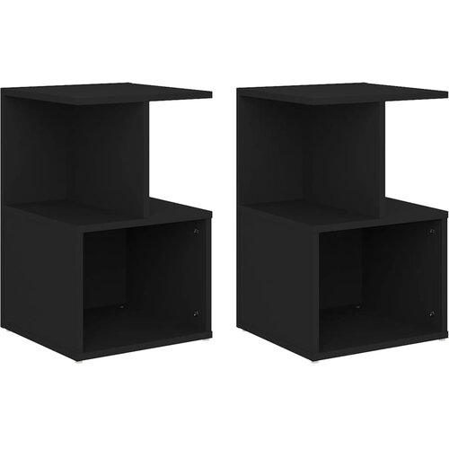VidaXL Nočna omarica 2 kosa črna 35x35x55 cm iverna plo&amp;scaron;ča Slike