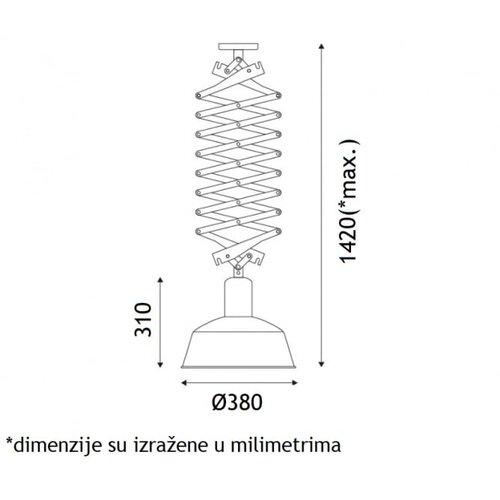 Rustik 97 visilica 1*E27 black/gold Cene