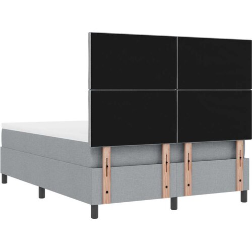 Box spring krevet s madracem i klupom svijetlosivi 140x200 cm tkanina Slike