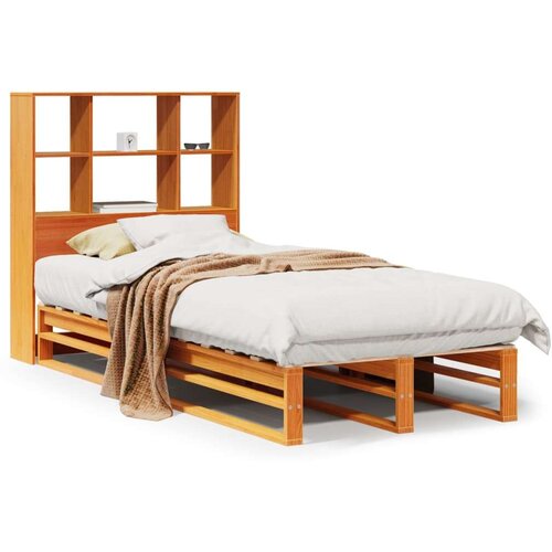  Krevet s regalom za knjige bez madraca 75 x 190 cm masivno drvo Slike