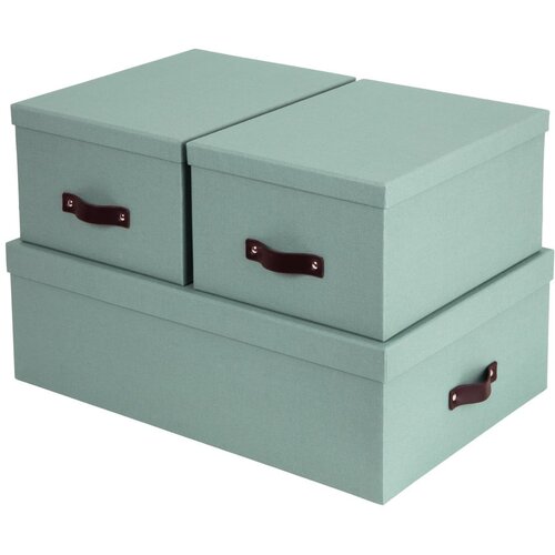 Bigso Box of Sweden Mentol zelene kartonske kutije za pohranu u setu 3 kom s poklopcem 31x47x15 cm Inge – Cijene
