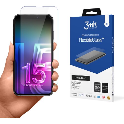 3mk FLEKSIBLEGLASS ZA APPLE IPHONE 15 ZAŠČITNO STEKLO BREZ LEPILA, ODPORNO NA, (5000333779) Cene
