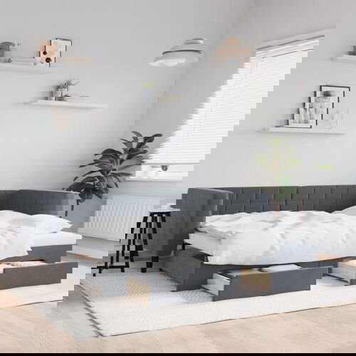 vidaXL Izvlečna dnevna postelja s predali temno siva 90x200 cm žamet Cene