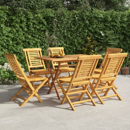 The Living Store Zložljivi vrtni stoli 6 kosi 47x63x90 cm trdna tikovina - Zložljiv Vrtni Stol, (21459477) Slike