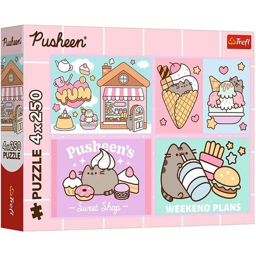Trefl Upoznajte mačku Pusheen — puzzle 4 x 250 kom. - Cene