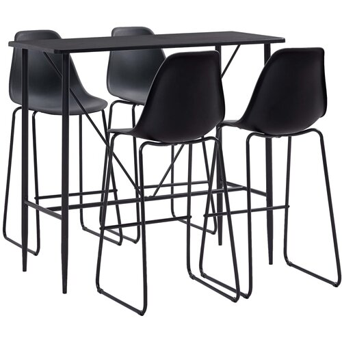 VidaXL Barska garnitura 5-delna plastika črna, (20729790) Slike