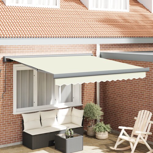 VidaXL Ročna retraktibilna tenda kremna 300x250 cm Slike