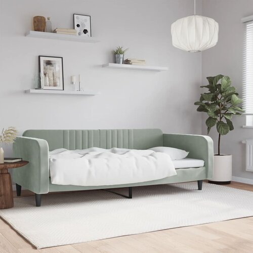 vidaXL Raztegljiva postelja svetlo siva 100x200 cm žamet Cene