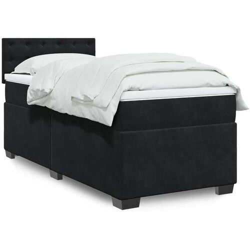 vidaXL Box spring postelja z vzmetnico črna 80x200 cm žamet Cene