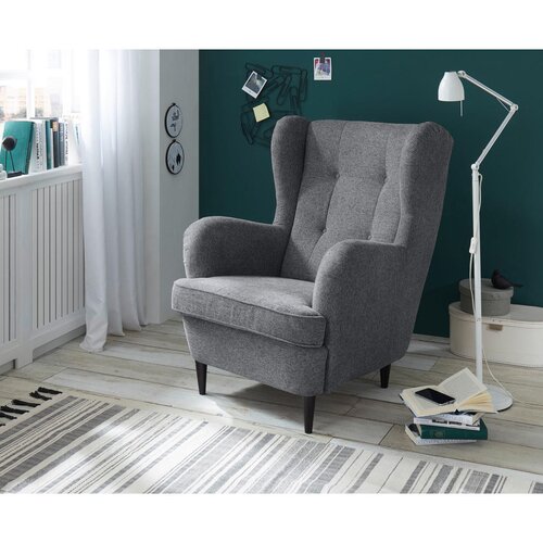 MID.YOU FOTELJ Z OPORO ZA GLAVO, antracit tekstil, leseni material Slike