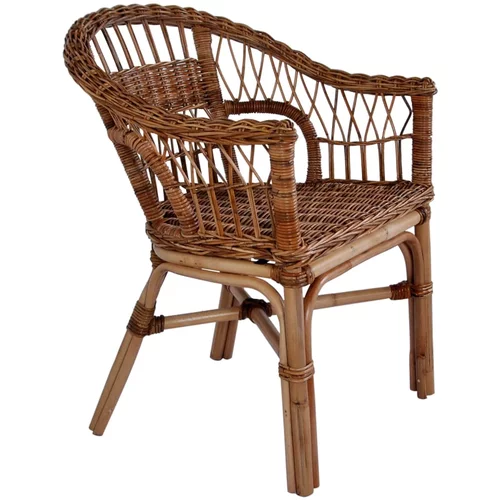 vidaXL Vrtna stolica od prirodnog ratana smeđa