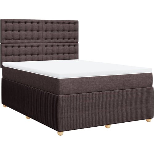 VidaXL Krevet s oprugama i madracem tamnosmeđi 140 x 190 cm od tkanine Slike