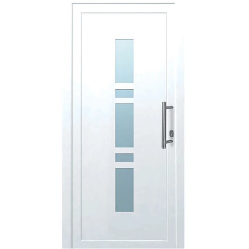  PVC vhodna vrata K017 bela 110 cm x 210 cm desno Cene